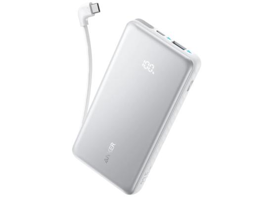 Anker Zolo Power Bank, 20k, 22.5W Max, USB-C In and Out Fast Charging Battery Pack, Slim Travel Essential Phone Power Bank, For iPhone 17/16/15Series, iPad, MacBook Air, Galaxy, and More - White